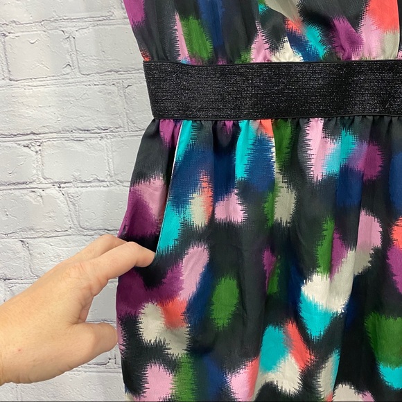 Tea Rose Multi Colored Midi Dress Pockets - Picture 8 of 8